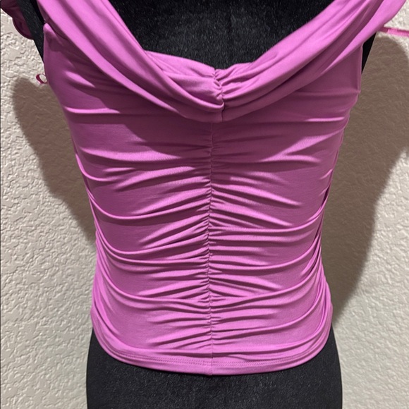 Express Purple Ruffled Off-Shoulder Blouse - Picture 6 of 8